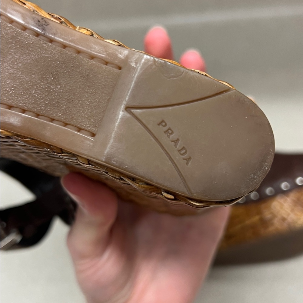 Prada Leather Espadrilles Wedges - Picture 10 of 11